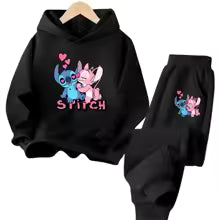 Sweat à Capuche Kawaii à Manches sulfet Pantalon Long pour Fille, Ensemble de 2 Pièces Décontracté pour Enfant de 2 à 13 Ans, Vêtements d'Automne Titch 100 110 120 130 140 150 160