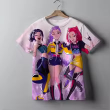 Mode décontracté enfants T-shirt KPop chasseurs de démons Cool filles T-shirt cadeau drôle pour les Fans T-shirt-KPop démon chasseurs vêtements 100 110 120 130 140 150 160