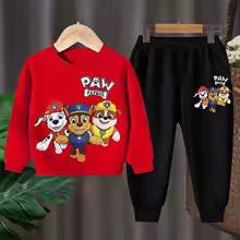 PAW Patrol – ensemble 2 pièces haut à manches longues et pantalon Long pour enfants, vêtements pour garçons, survêtement fin, printemps-automne100 (1-2Years) 110 (2-3Years) 120 (3-5Years) 130 (5-6Years) 140 (7-8Years) 150 (9-10Years)