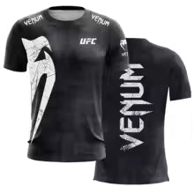 UFC – T-shirt à manches courtes et col rond pour homme, noir et blanc, décontracté, imprimé en 3D, pour l'entraînement physique et la boxe, été S(FR 46) M.(FR 48) L'(FR 50) XL(FR 52) XXL(FR 54) XXXL(FR 56-58) 4XL(FR 60) 5XL(FR 62) 6XL(FR 64-66)