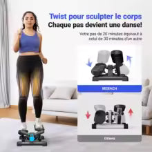 MERACH Stepper 2 en 1 pour la Maison, Mini Stepper Swing Silencieux 150 kg avec Écran LCD, Stepper Fitness avec Cordes de Puissance pour l'Entraînement des Jambes, des Bras, des Fesses
