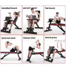 Banc Haltère Pliant avec Dossier Réglable, Équipement de Fitness Multifonctionnel pour la Maison