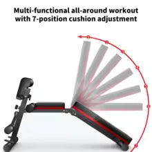 Banc Haltère Pliant avec Dossier Réglable, Équipement de Fitness Multifonctionnel pour la Maison