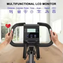 Vélo d'exercice pliable à 8 résistances, avec capteurs de fréquence cardiaque, vélo de Fitness stationnaire LCD pour le cyclisme en salle