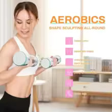 Haltères en acier inoxydable galvanisé - Ensemble d'haltères de 2 ultra compacts réglables 5 kg avec poignée en mousse - Fitness