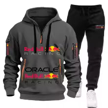 Automne/hiver Red Bull Racing Sport ensemble à capuche hommes Multi poche sweat à capuche avec fermeture éclair + pantalon 2 pièces ensemble mode vente chaude ensemble de Sport S(FR 46) M.(FR 48) L'(FR 50) XL(FR 52) XXL(FR 54) XXXL(FR 56-58)