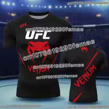 UFC T-shirt imprimé 3D pour hommes, manches courtes, col rond, haut de sport pour boxe, Fitness, entraînement, décontracté, mode d'été S(FR 46) M.(FR 48) L'(FR 50) XL(FR 52) XXL(FR 54) XXXL(FR 56-58) 4XL(FR 60) 5XL(FR 62) 6XL(FR 64-66)