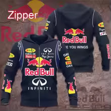 Nouveau Red Bull sweat à capuche zippé 3D imprimé cyclisme moto vêtements de sport pour hommes en plein air Red Bull Racing sweat à capuche veste pour hommes 2XS XS S M L XL 2XL 3XL 4XL 5XL 6XL