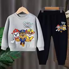 PAW Patrol – ensemble 2 pièces haut à manches longues et pantalon Long pour enfants, vêtements pour garçons, survêtement fin, printemps-automne100 (1-2Years) 110 (2-3Years) 120 (3-5Years) 130 (5-6Years) 140 (7-8Years) 150 (9-10Years)