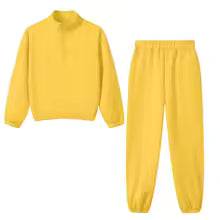 Ensemble 2 pièces pour enfants, pull à col haut et pantalon Long, combinaison de jogging en polaire thermique pour jouer et entraînement en plein air, automne 8Y 9Y 10Y 11Y 12Y
