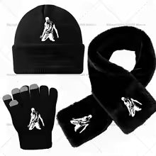 CR7 Ronaldos hiver chaud épaissir col tricoté chapeau écharpe gant résistant au froid écharpes Beanie doux fourrure cou plus chaud for 5-12 y