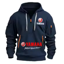 2025 Yamaha automne et hiver mode hommes sport jogging sweat à capuche décontracté pull à capuche fermeture éclair multi poche veste à capuche pour hommes S(FR 46) M(FR 48) L'(FR 50) XL(FR 52) XXL(FR 54) XXXL(FR 56-58)