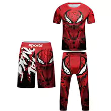 Nouveau Jiu Jitsu T-shirt pour enfant MMA Shorts Bjj Rashguard enfants 4 pièces/ensemble garçon Boxe kickboxing Mma Compression vêtements enfants costume6 years 8 years 10 yerars 12 years 14 years