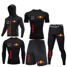 2025 Red Bull Sportswear Ensemble de 5 pièces de fitness et de loisirs, vêtements de sport serrés, vêtements de sport de course, vêtements de sport, protection sportive S M. L' XL XXL XXXL