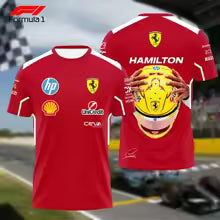 T-Shirt de costume de course pour Ferrari SJ F1, séchage rapide, col rond européen et américain, manches courtes, vêtements de sport respirants, impression 3D, 2025 L M XL 2XL 3XL