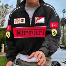 Combinaison de course imprimée, sweat à capuche demi-fermeture éclair, veste de cyclisme coupe-vent et chaude en coton à manches longues pour Ferrari SP1 812 F40 F12TDF SF90 488 L' XL XXL XXXL