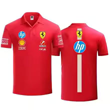 2025 Ferrari F1 RacingTeam uniforme POLO à manches courtes polyvalent pour les hommes en été pour Ferrari SP1 812 F40 F12TDF SF90 Roma S M L XL XXL XXXL