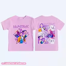 Kpop Demon Hunters imprimer graphique T-shirt été enfants vêtements 2025 film T-shirt filles garçons à manches courtes hauts T-shirt confortable 100 120 130 150 160 110 140