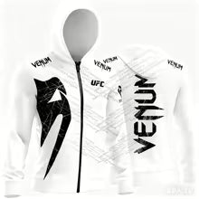 Nouveaux hommes UFC noir blanc sweats à capuche classique à manches longues 3D imprimé veste à glissière automne/hiver décontracté boxe Fitness haut d'entraînement S(FR 46) M.(FR 48) L'(FR 50) XL(FR 52) XXL(FR 54) XXXL(FR 56-58) 4XL(FR 60)