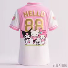 Nouveau Ai Design Super mignon Sanrio motif de dessin animé maillot rose bonjour # 88 Chemise de sport de plein air imprimée en 3D T-shirt pour enfants/adultes XXS XS S M L XL XXL XXXL 4XL 5XL 6XL