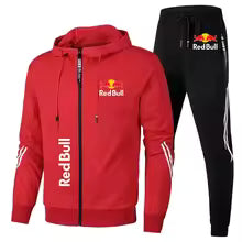 Red Bull Racing Logo imprimé hommes vêtements de sport ensembles à capuche sweat-shirt zippé + pantalon 2 pièces costume Sports extrêmes personnalisé Red Bull survêtement S M. L' XL XXL XXXL