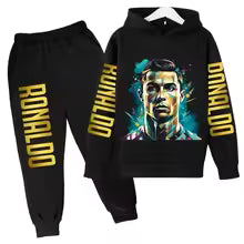 Automne marque de mode Ronaldo imprimer enfants ensemble sweat à capuche + pantalon costume 2 pièces ensemble enfant garçon fille vêtements décontracté joueur de Football survêtement 100 110 120 130 140 150 160