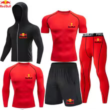 2025 Red Bull Sportswear Ensemble de 5 pièces de fitness et de loisirs, vêtements de sport serrés, vêtements de sport de course, vêtements de sport, protection sportive S M. L' XL XXL XXXL