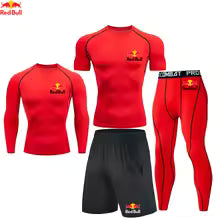 Red Bull hommes vêtements de course Gym serré Sport survêtement Compression chemises Shorts entraînement Jogging Fitness vêtements Sport YogaAsian size-S Asian size-M Asian size-L Asian size-XL Asian size-XXL Asian size-XXXL