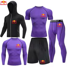 2025 Red Bull Sportswear Ensemble de 5 pièces de fitness et de loisirs, vêtements de sport serrés, vêtements de sport de course, vêtements de sport, protection sportive S M. L' XL XXL XXXL