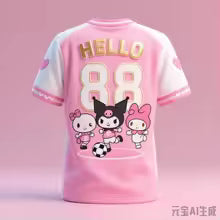 Nouveau Ai Design Super mignon Sanrio motif de dessin animé maillot rose bonjour # 88 Chemise de sport de plein air imprimée en 3D T-shirt pour enfants/adultes XXS XS S M L XL XXL XXXL 4XL 5XL 6XL