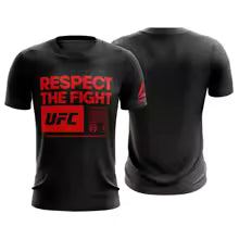 T-shirt UFC Respect The Fight pour hommes, manches courtes, hauts d'entraînement de championnat de combat ultime 100 110 120 130 140 150 160 S M L XL 2XL 3XL 4XL 5XL 6XL