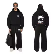 Printemps et automne hommes UFC combat à capuche rue sport décontracté mode ensemble haut et pantalon confortable à capuche deux pièces ensemble S(FR 46) M.(FR 48) L'(FR 50) XL(FR 52) XXL(FR 54)