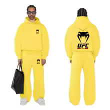 Printemps et automne hommes UFC combat à capuche rue sport décontracté mode ensemble haut et pantalon confortable à capuche deux pièces ensemble S(FR 46) M.(FR 48) L'(FR 50) XL(FR 52) XXL(FR 54)