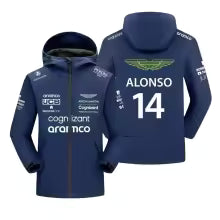Aston Martin F1 Formule Un Alonso No. 14 promenades n° 18 Veste de course pour hommes S(FR 46) M.(FR 48) L'(FR 50) XL(FR 52) XXL(FR 54) XXXL(FR 56-58) 4XL(FR 60)
