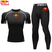 Red Bull Gym Fitness Compression Survêtement Enfants Costume Jogging Serré Tenue De Sport Vêtements Sec Fit Lycra Legging Garçons Ensembles D'entraînement L, S, M , XL, XXL