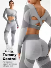 2 pièces vente chaude nouveau sport serré course respirant sans couture Yoga costume femmes en plein air Fitness costume femmes S M. L'
