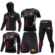 2025 Red Bull Sportswear Ensemble de 5 pièces de fitness et de loisirs, vêtements de sport serrés, vêtements de sport de course, vêtements de sport, protection sportive S M. L' XL XXL XXXL