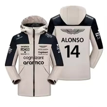 Aston Martin F1 Formule Un Alonso No. 14 promenades n° 18 Veste de course pour hommes S(FR 46) M.(FR 48) L'(FR 50) XL(FR 52) XXL(FR 54) XXXL(FR 56-58) 4XL(FR 60)