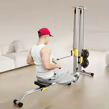 Machine de traction LAT pour salle de sport à domicile, avec poulies hautes et basses, rameur de fitness, 100 kg, avec barres LAT et basses pour l'entraînement musculaire