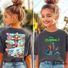 Zootopia Judy & Nick & Gary t-shirt pour enfants décontracté coton à manches courtes t-shirts haut confortable rue mode Parent enfant vêtements 100 110 120 130 140 150 160 S M L XL 2XL 3XL 4XL