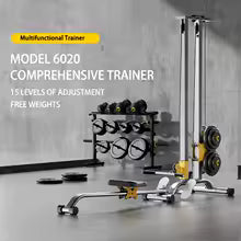 Machine de traction LAT pour salle de sport à domicile, avec poulies hautes et basses, rameur de fitness, 100 kg, avec barres LAT et basses pour l'entraînement musculaire