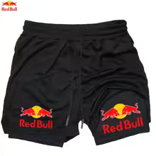 Red Bull – Short de course 2 en 1 pour hommes, Fitness,  séchage rapide, entraînement d'été, Jogging, pantalon court à Double pont European Size-XS European Size-S European Size-M European Size-L European Size-XL European Size-2XL