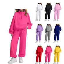 Ensemble 2 pièces pour enfants, pull à col haut et pantalon Long, combinaison de jogging en polaire thermique pour jouer et entraînement en plein air, automne 8Y 9Y 10Y 11Y 12Y