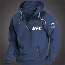 Sweat à capuche d'automne et d'hiver européens et américains avec logo UFC, sweat à capuche décontracté de taille européenne, sweat à capuche sportif pour jeunes hommes S(FR 46) M.(FR 48) L'(FR 50) XL(FR 52) XXL(FR 54) XXXL(FR 56-58)