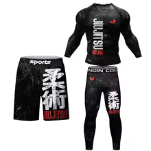 Nouveau Kimono Jiu Jitsu Rashguard pour hommes Mma T-shirt + pantalon 4 pièces/ensemble Muay thai Shorts Bjj Rash guard gymnastique maillots de boxe vêtements de sport