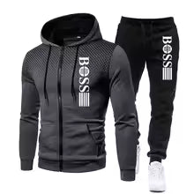 2025 nouveau sweat à capuche zippé pour hommes + ensemble pantalon décontracté pour l'automne et l'hiver mode Fitness et vêtements de sport chauds ensemble deux pièces S(FR 46) M.(FR 48) L'(FR 50) XL(FR 52) XXL(FR 54) XXXL(FR 56-58)