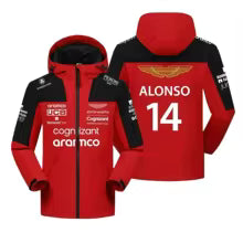 Aston Martin F1 Formule Un Alonso No. 14 promenades n° 18 Veste de course pour hommes S(FR 46) M.(FR 48) L'(FR 50) XL(FR 52) XXL(FR 54) XXXL(FR 56-58) 4XL(FR 60)