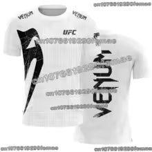 UFC – T-shirt à manches courtes et col rond pour homme, noir et blanc, décontracté, imprimé en 3D, pour l'entraînement physique et la boxe, été S(FR 46) M.(FR 48) L'(FR 50) XL(FR 52) XXL(FR 54) XXXL(FR 56-58) 4XL(FR 60) 5XL(FR 62) 6XL(FR 64-66)