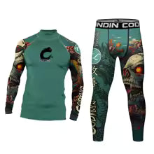 Hommes Jiu Jitsu Rashguard MMA T-shirt + short pour hommes 3 pièces/ensemble boxe brésilien grappin éruption garde ensembles Muay Thai vêtements de sport M 160-170cm L 165-175 cm XL 175-185 cm XXL 180-190 cm