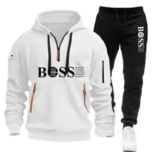 Ensemble 2 pièces pour hommes, pull à capuche et pantalon, jogging en plein air, coupe-vent, fermeture éclair, vêtements de sport chauds, nouvelle collection automne et hiver S(FR 46) M.(FR 48) L'(FR 50) XL(FR 52) XXL(FR 54) XXXL(FR 56-58)